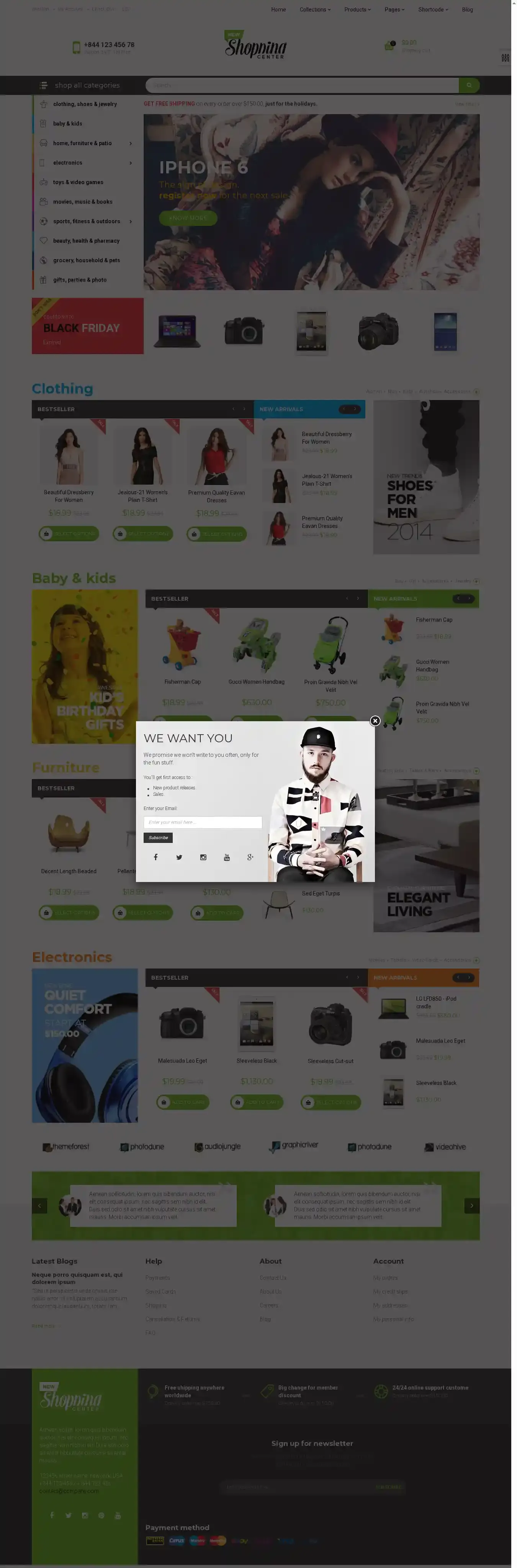 Ap Shopping Center- Responsive home page on desktop
