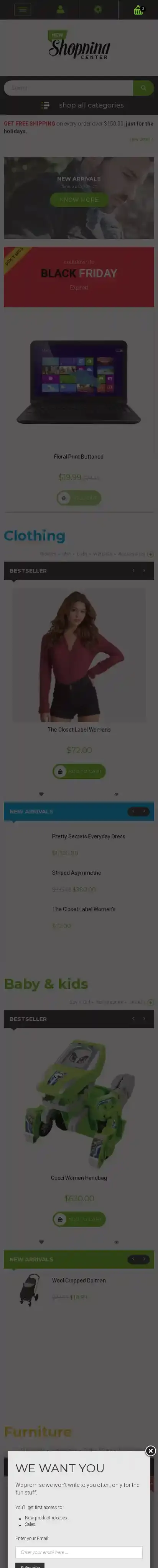 Ap Shopping Center- Responsive home page on mobile