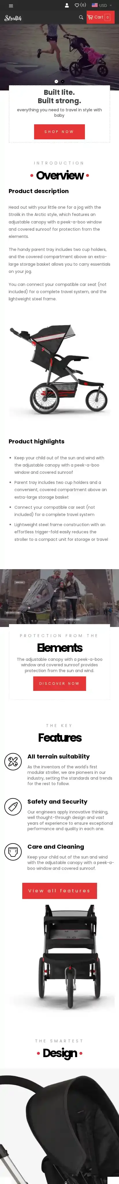 Ap Strollik home page on mobile
