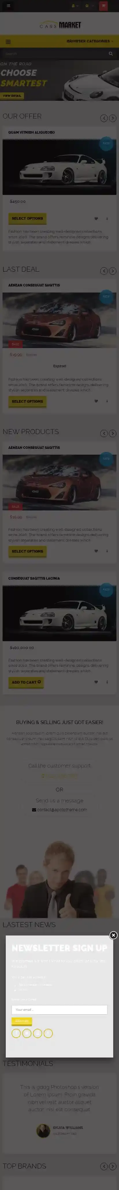 Ap SuperMarket home page on mobile