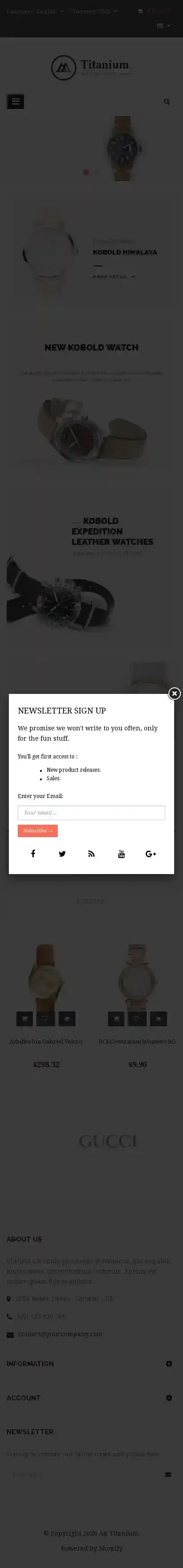 Ap Titanium Responsive home page on mobile