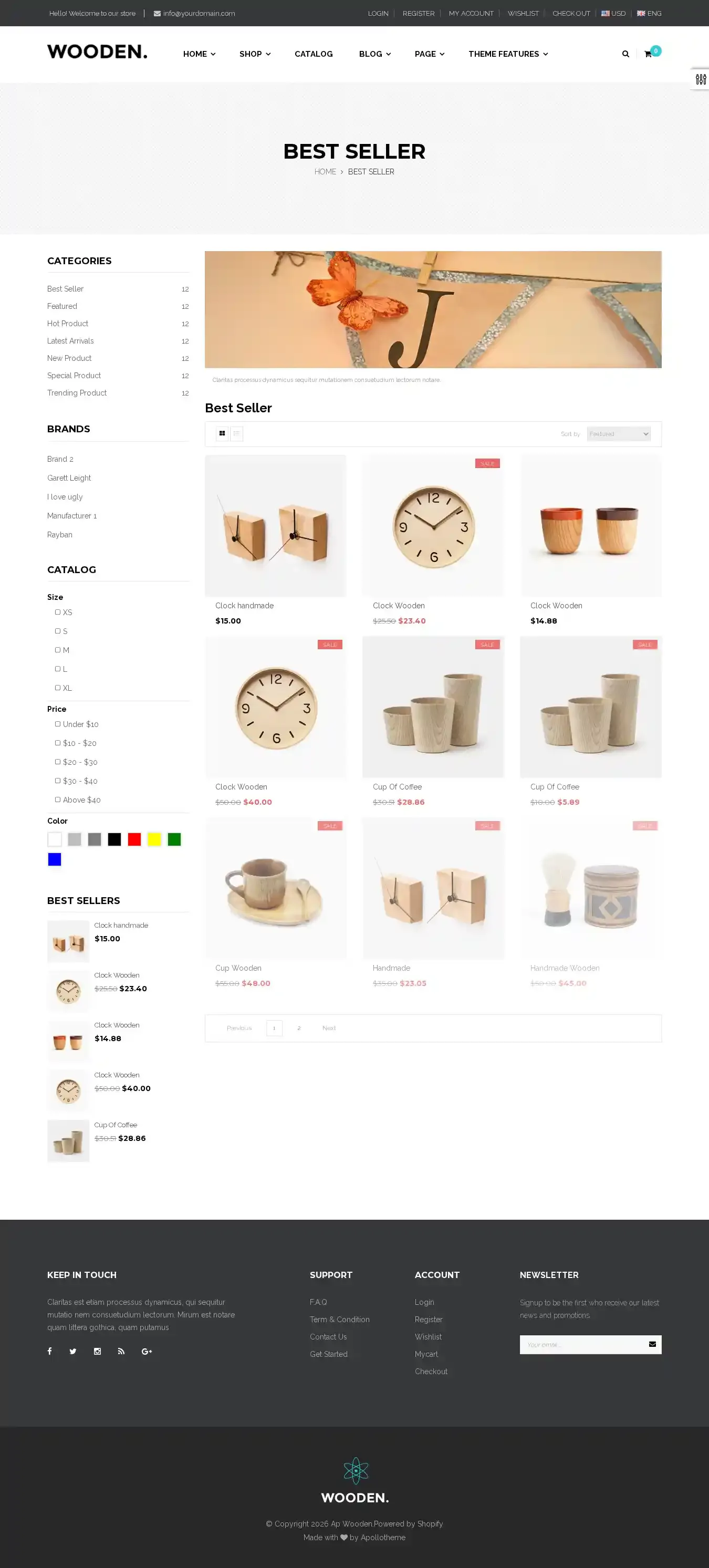 Ap Wooden home page on desktop