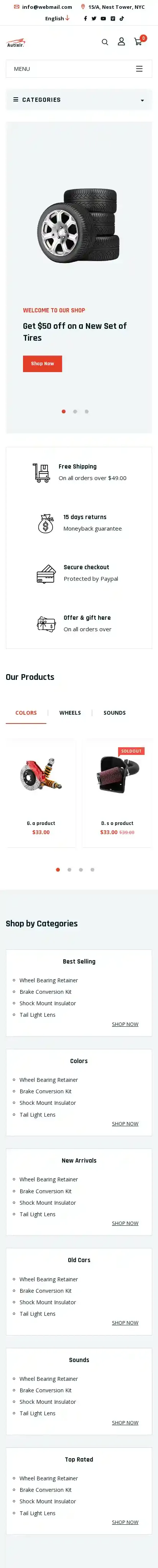 Autixir home page on mobile
