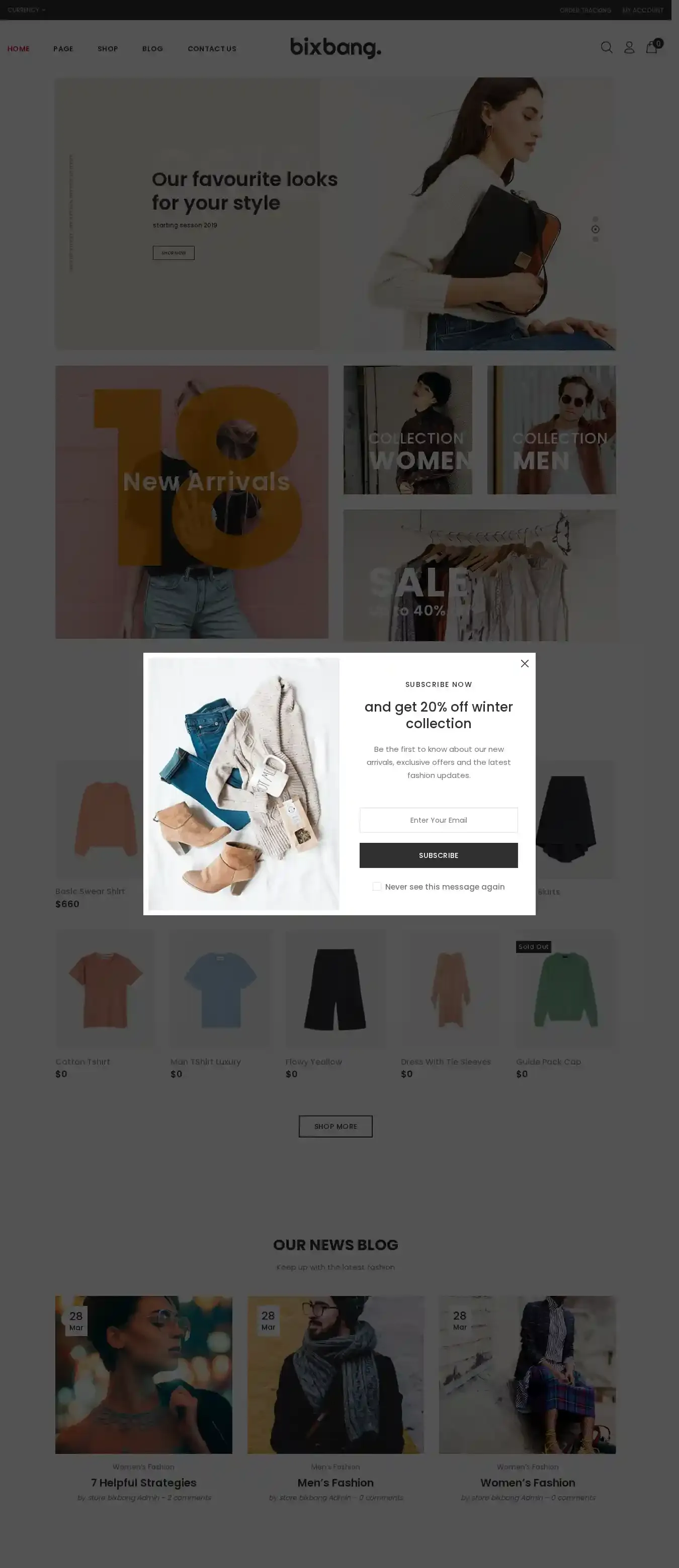 Bixbang home page on desktop