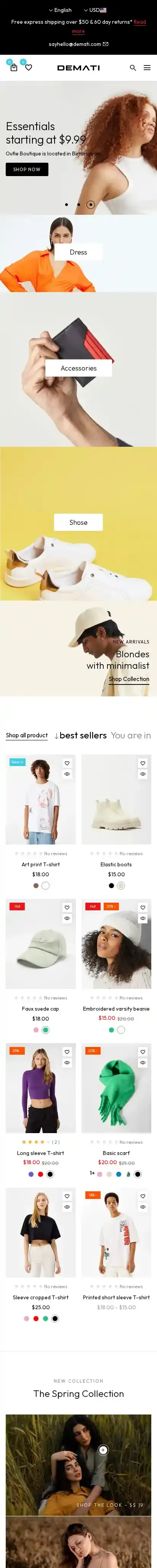 Demati home page on mobile