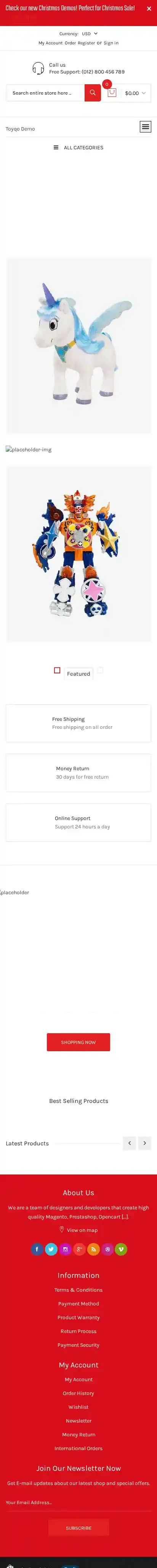 Multipurpose Responsive Shopify Theme - Devita home page on mobile