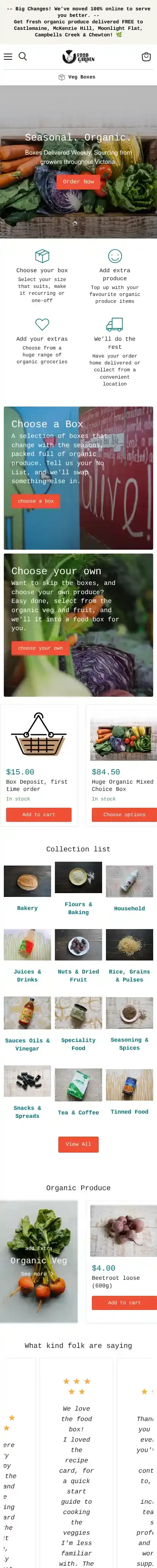 Foodly home page on mobile