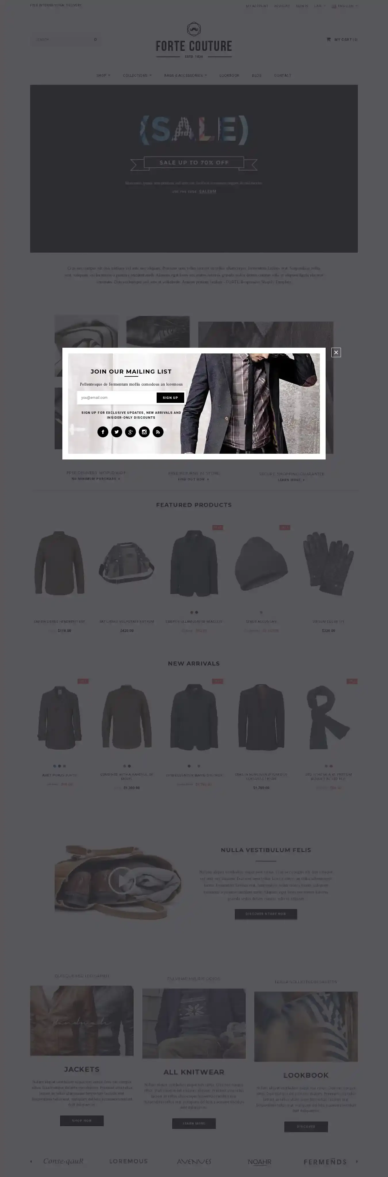 FORTE home page on desktop