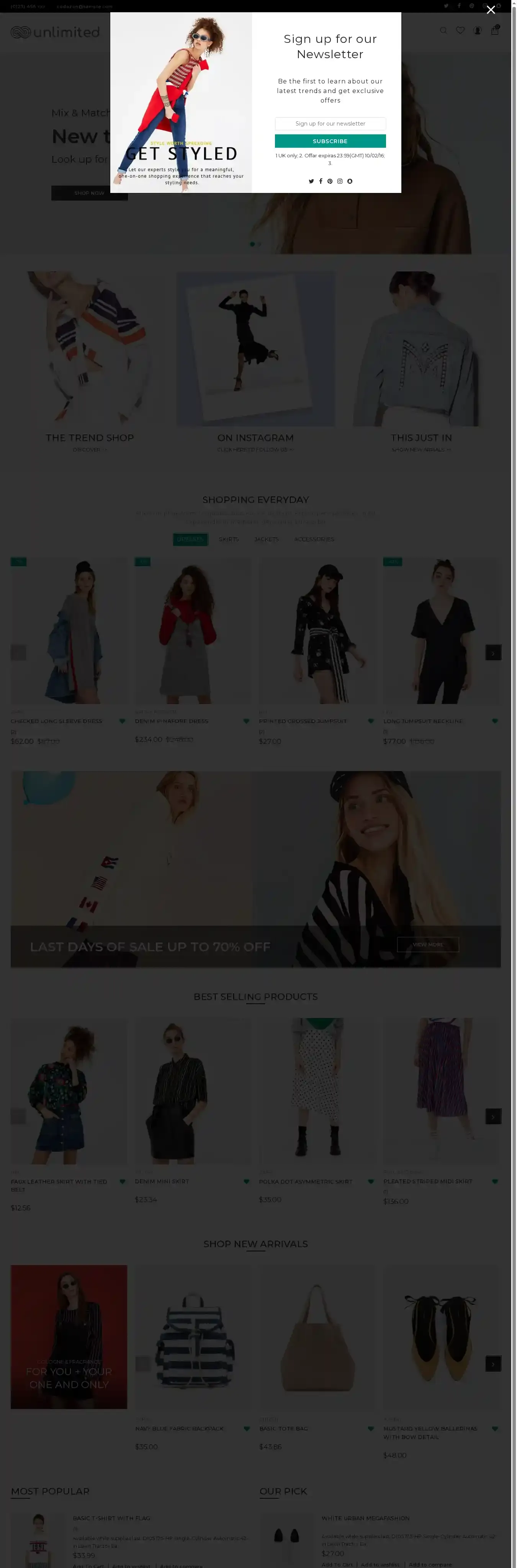 Infinit home page on desktop