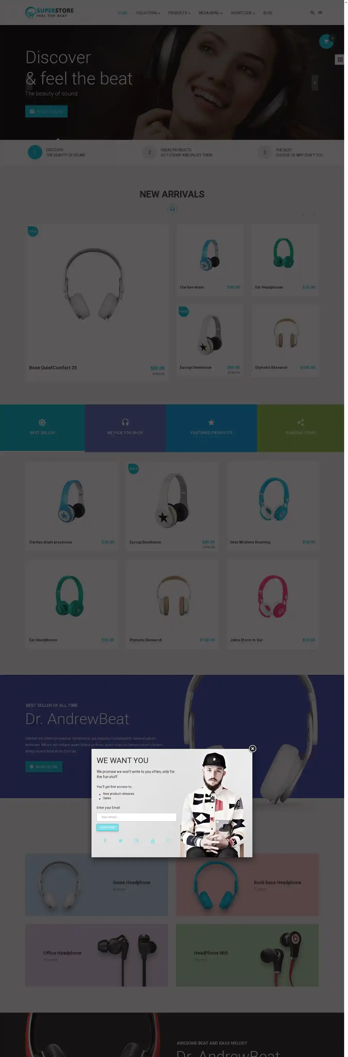 Leo Material Store home page on desktop