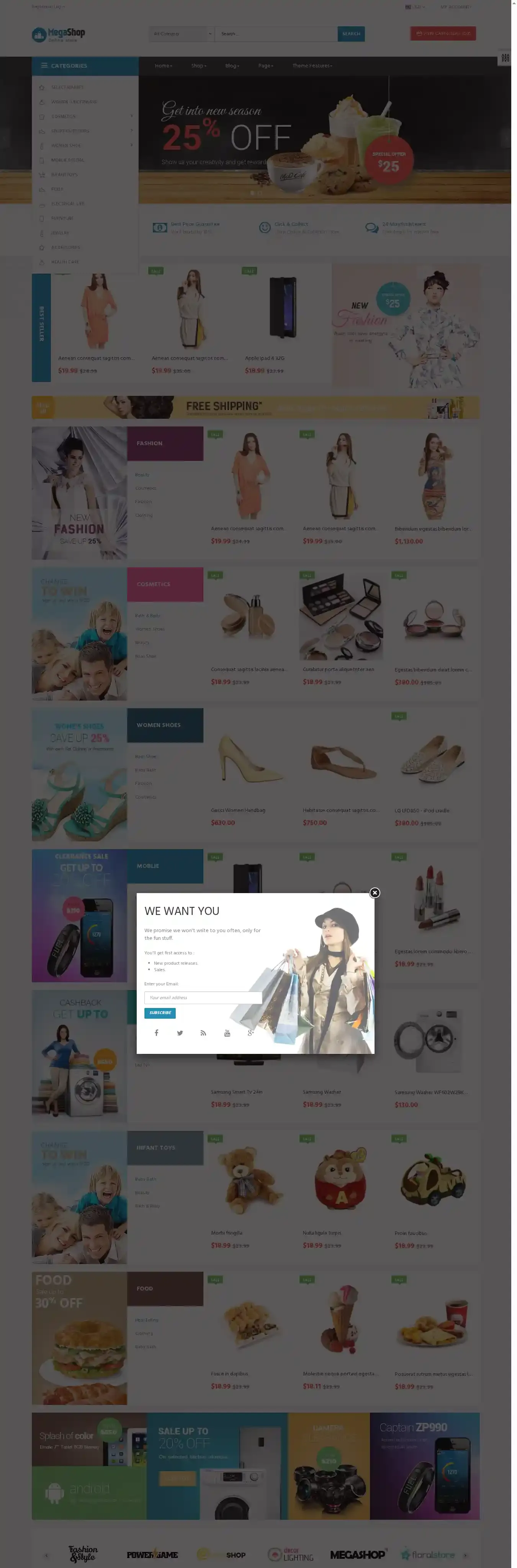 Leo Mega Shop home page on desktop