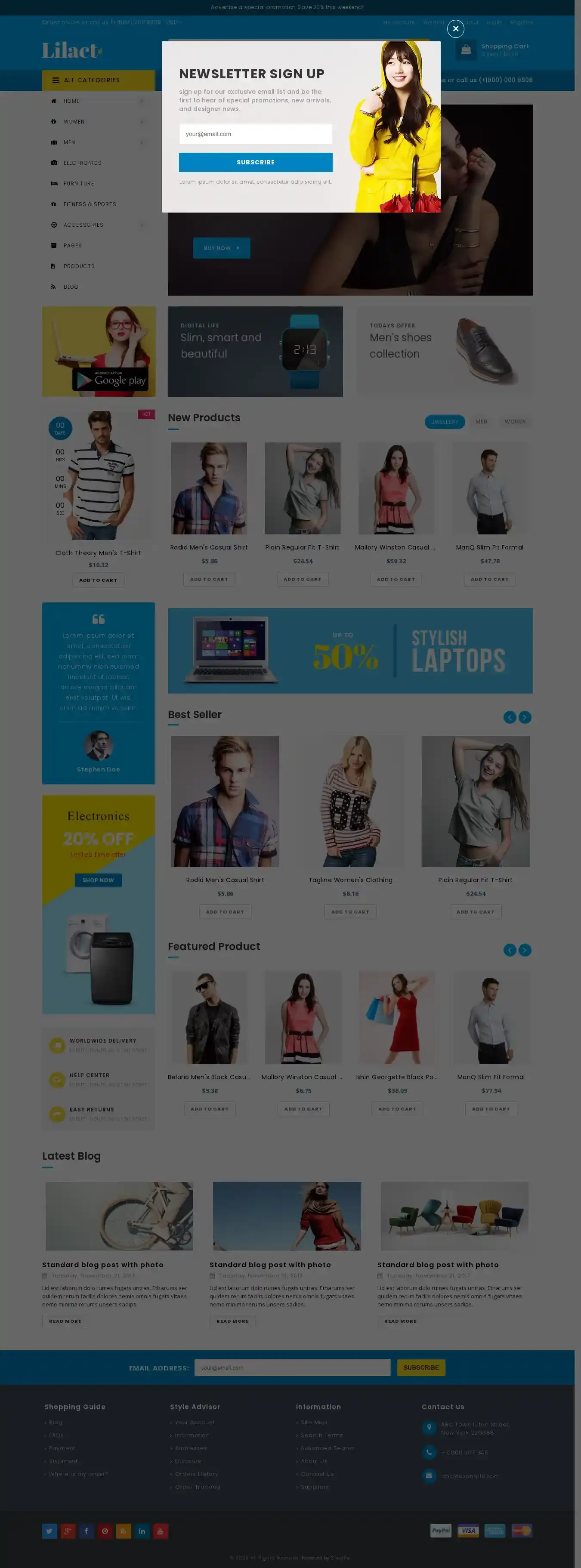 Lilac home page on desktop