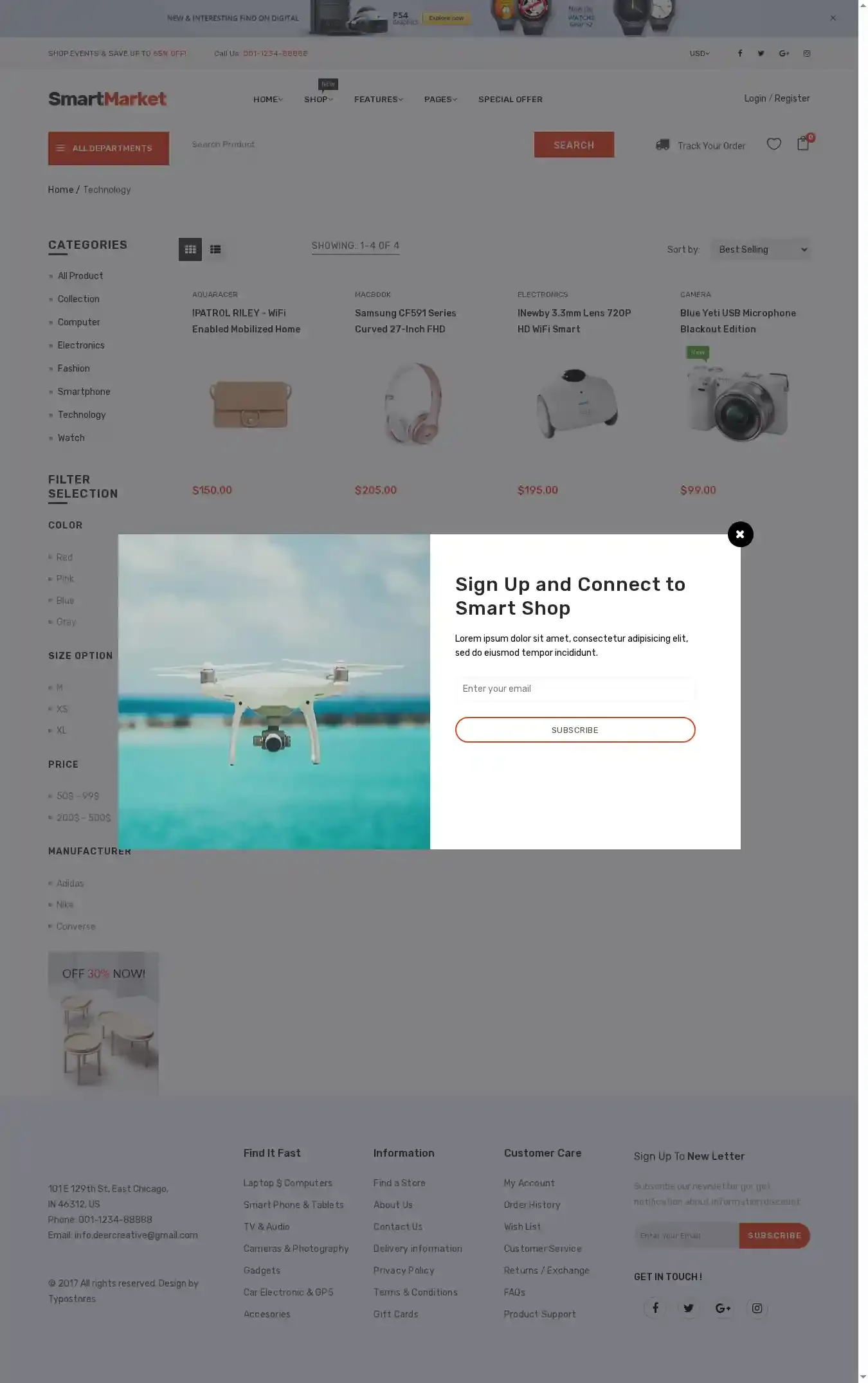 SmartMarket home page on desktop