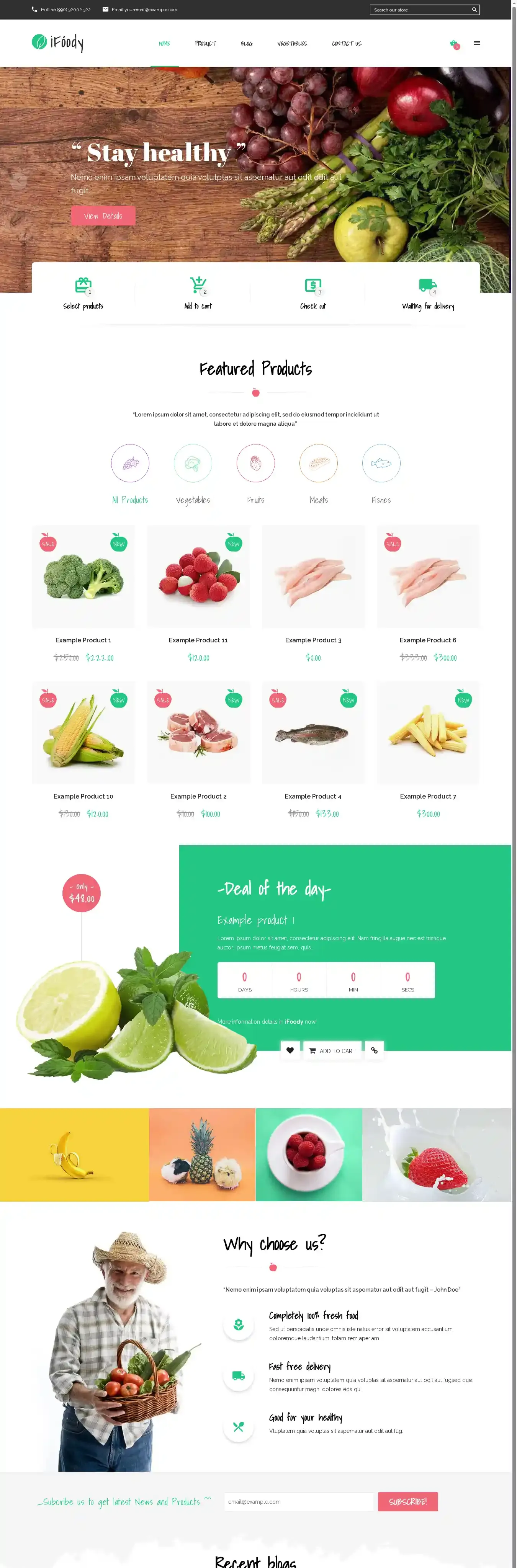 SP iFoody home page on desktop