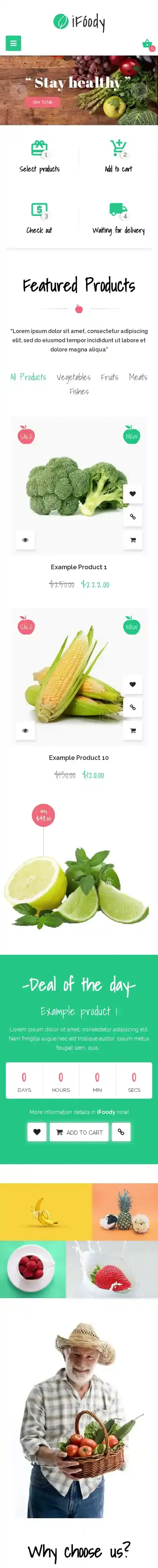 SP iFoody home page on mobile