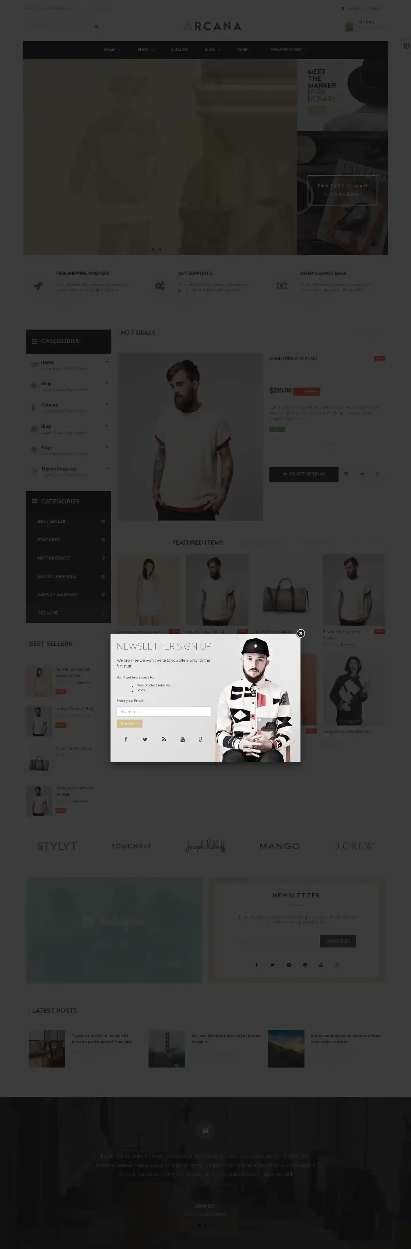 ST Arcana home page on desktop