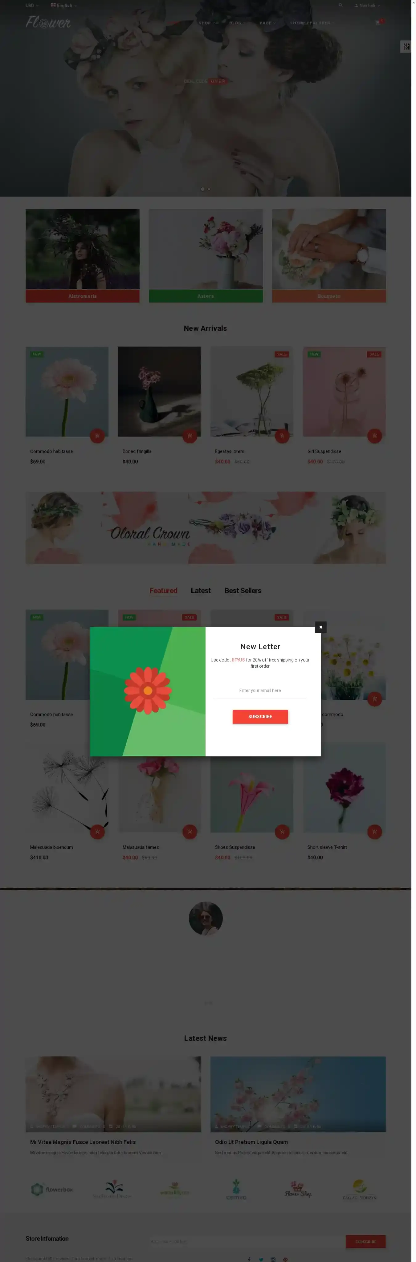 ST Bloom home page on desktop