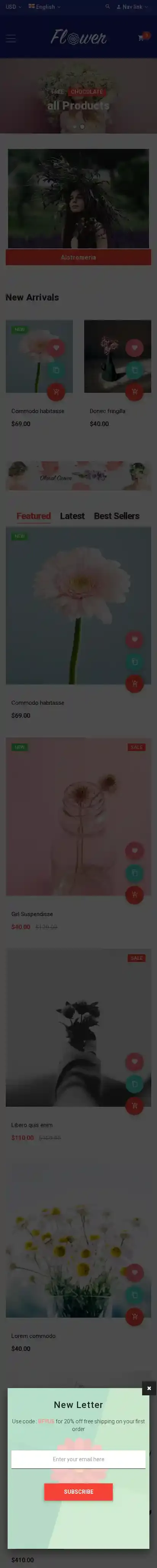 ST Bloom home page on mobile