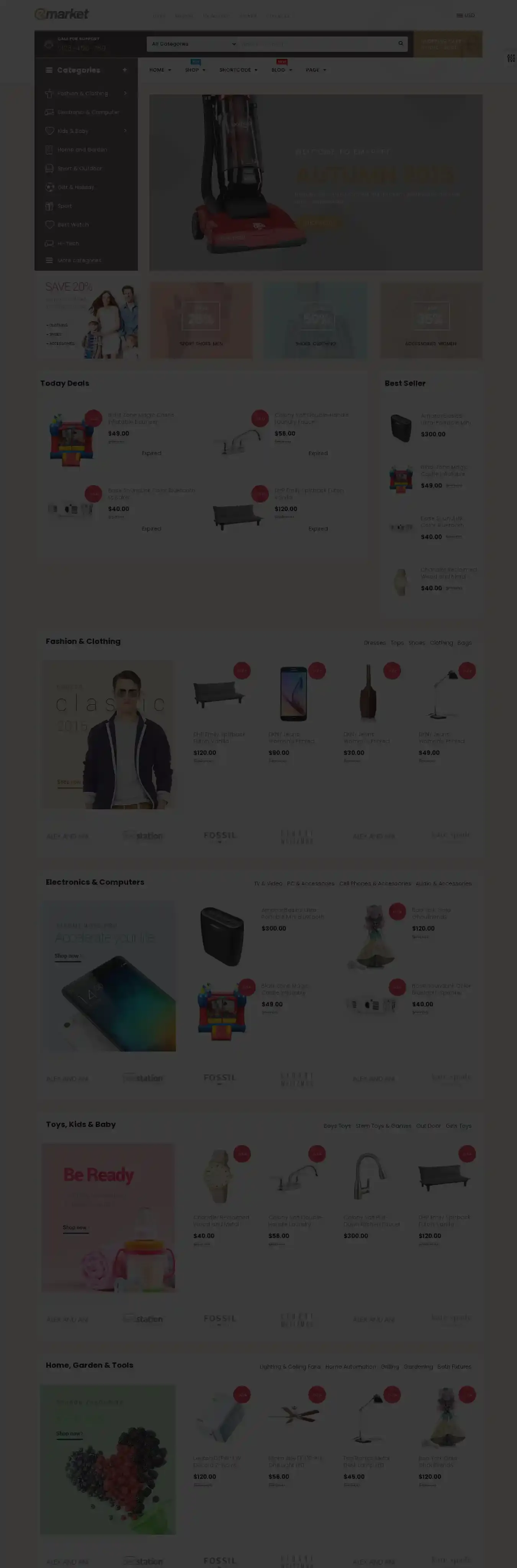 ST Emarket home page on desktop
