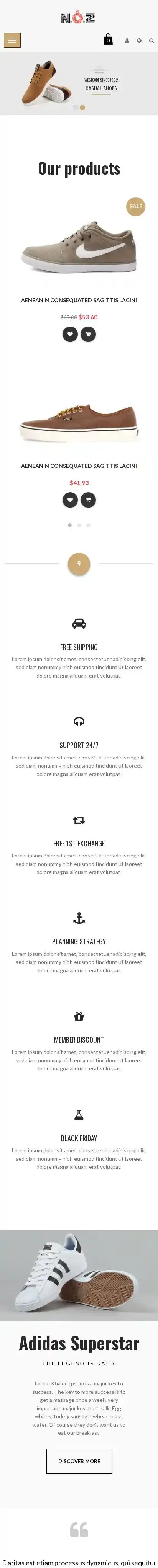 ST Shoes Store home page on mobile