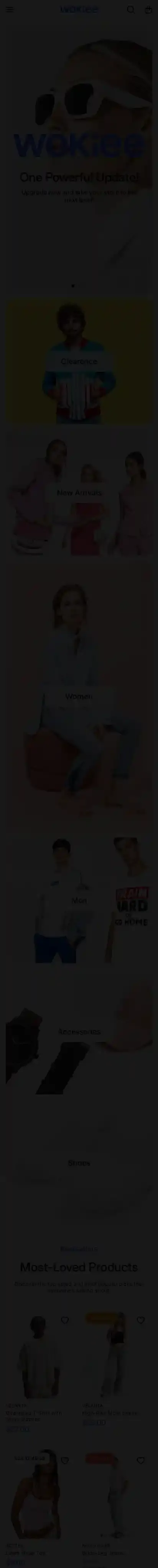 Wokiee home page on mobile
