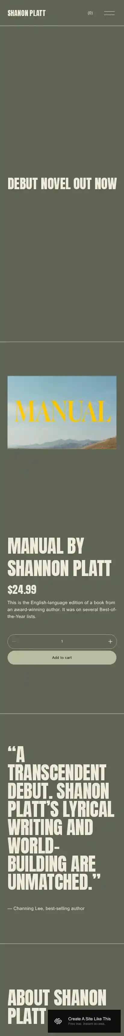Manual home page on mobile
