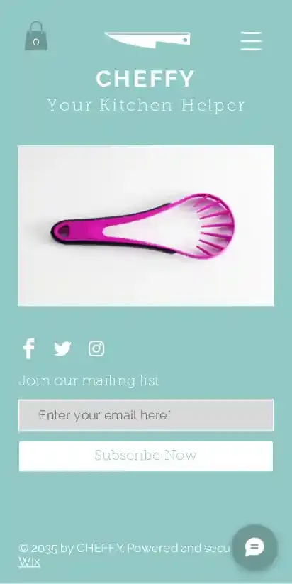 Kitchen Supply Store home page on mobile