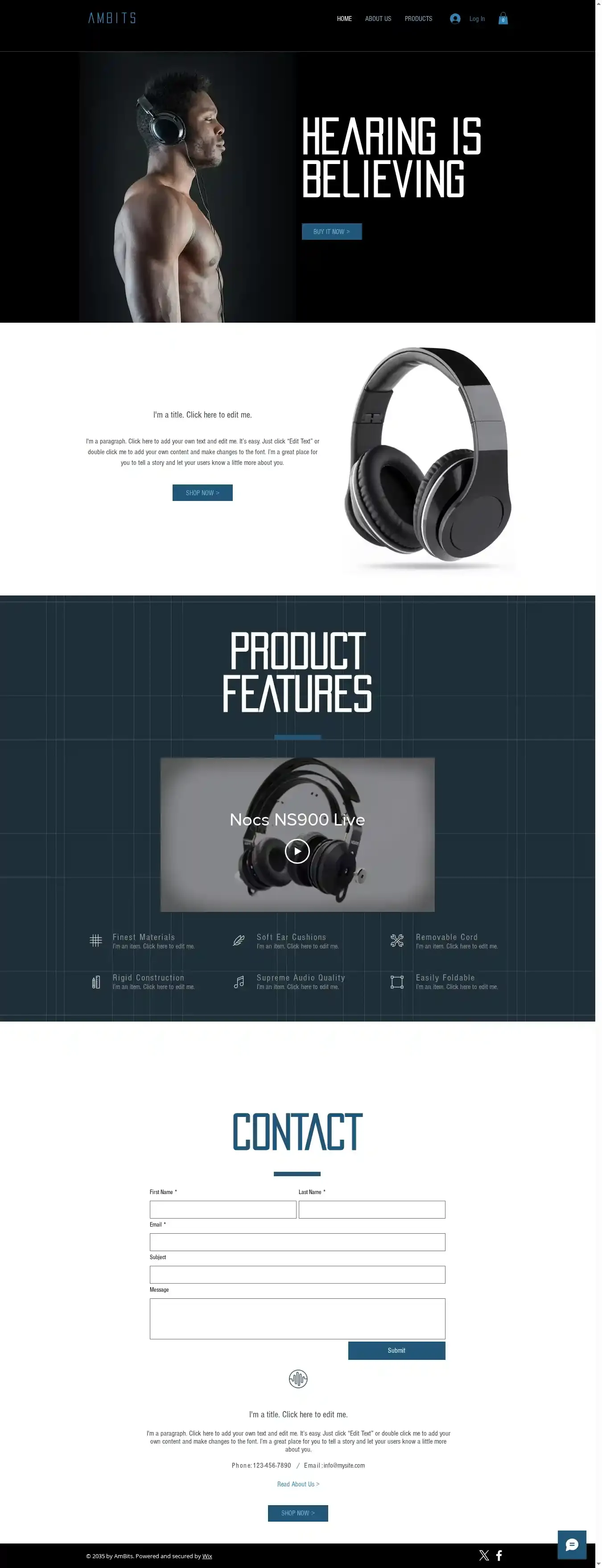 Electronics Store home page on desktop
