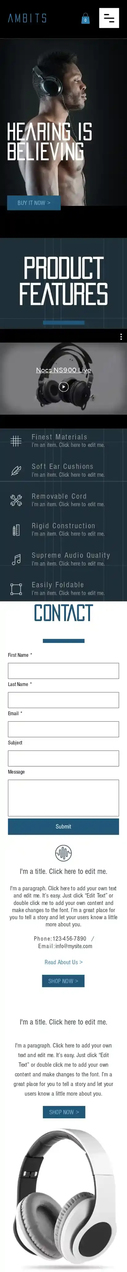 Electronics Store home page on mobile