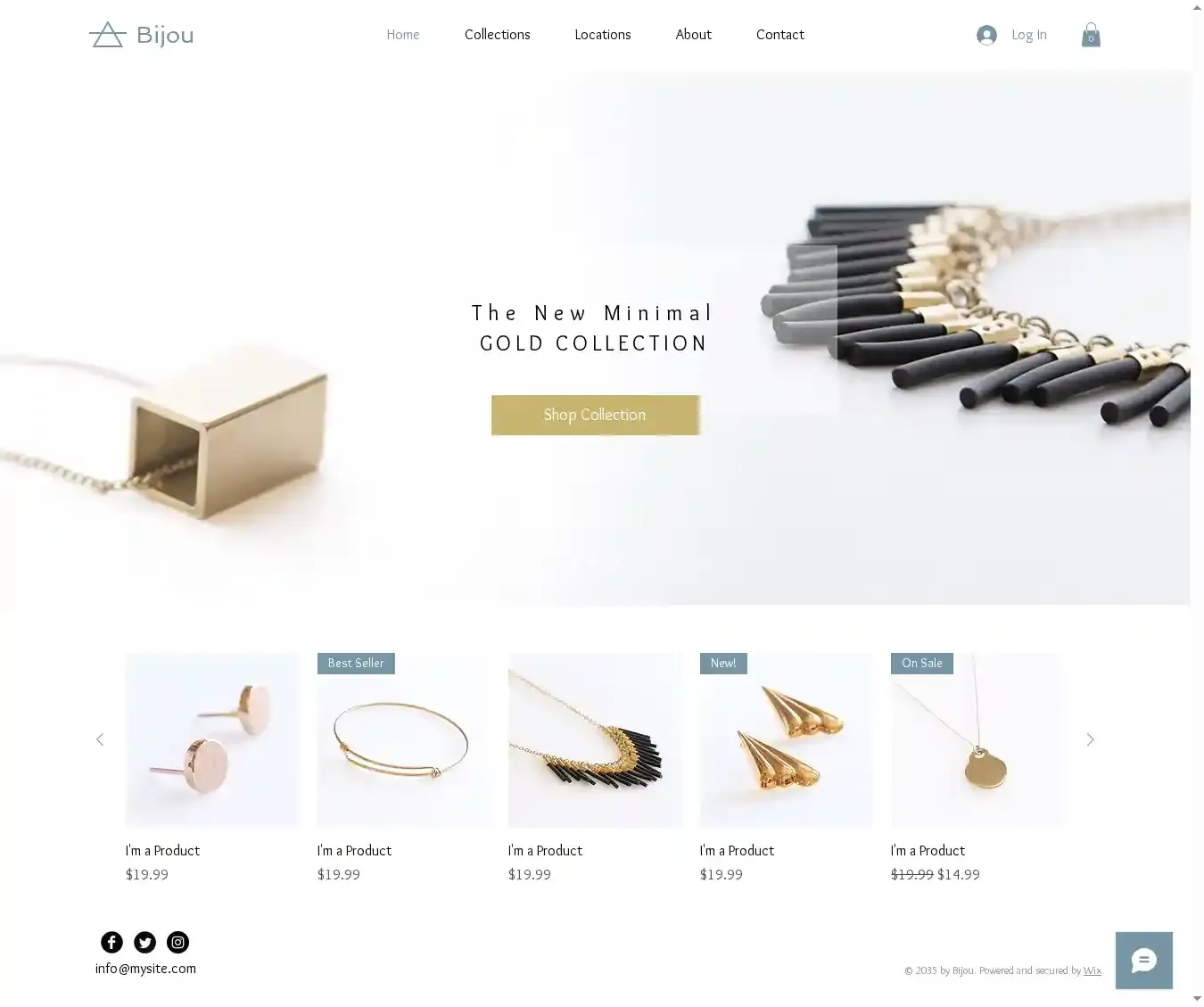 Jewelry Store home page on desktop