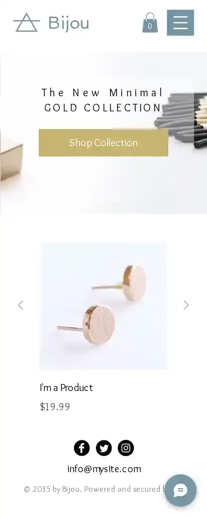 Jewelry Store home page on mobile