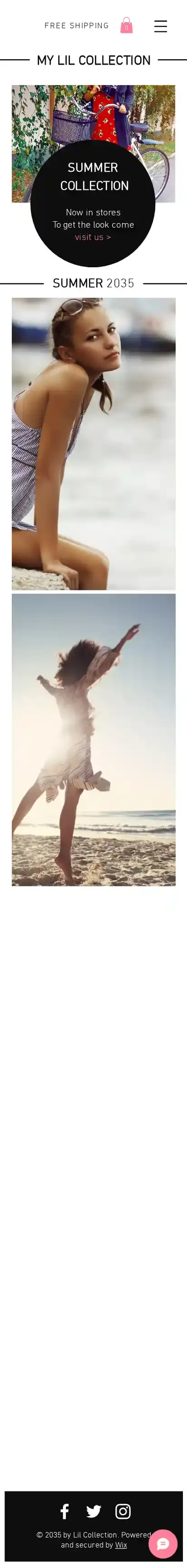 Clothing Store home page on mobile