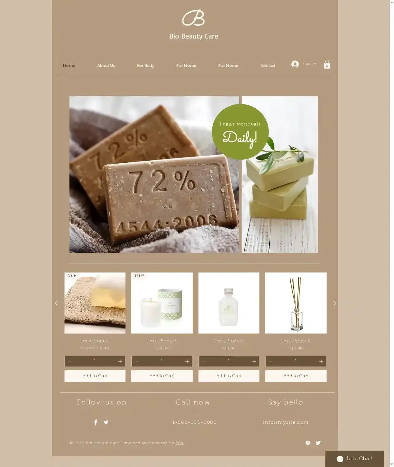 Beauty Shop home page on desktop