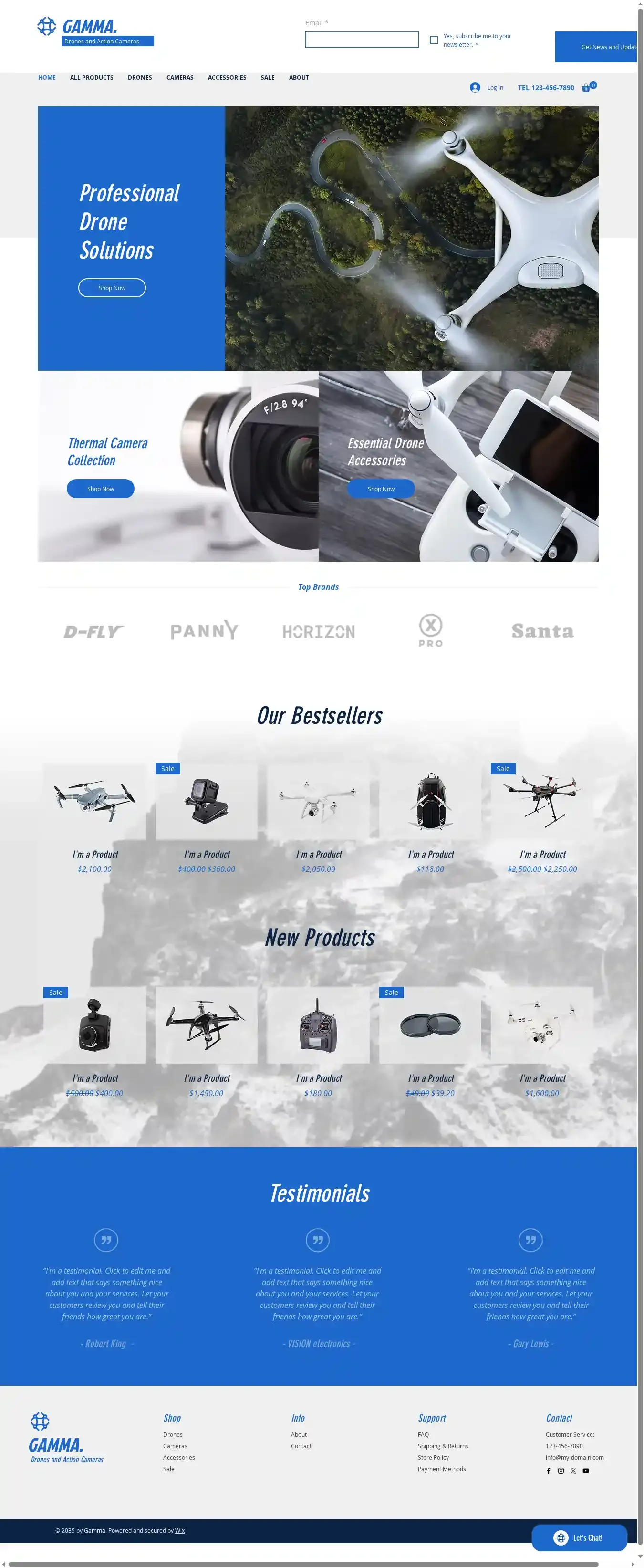 Electronics Store home page on desktop