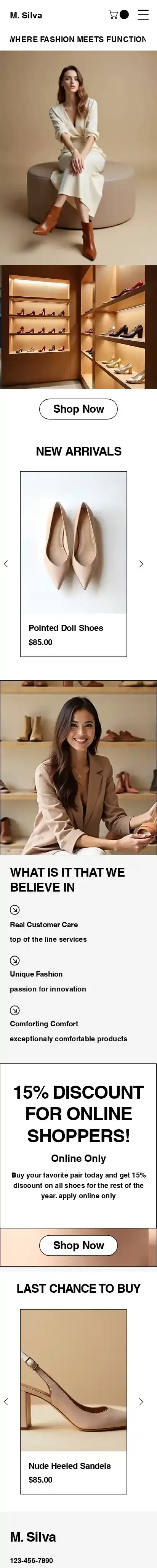 Women's Shoe Shop (Trendy) home page on mobile