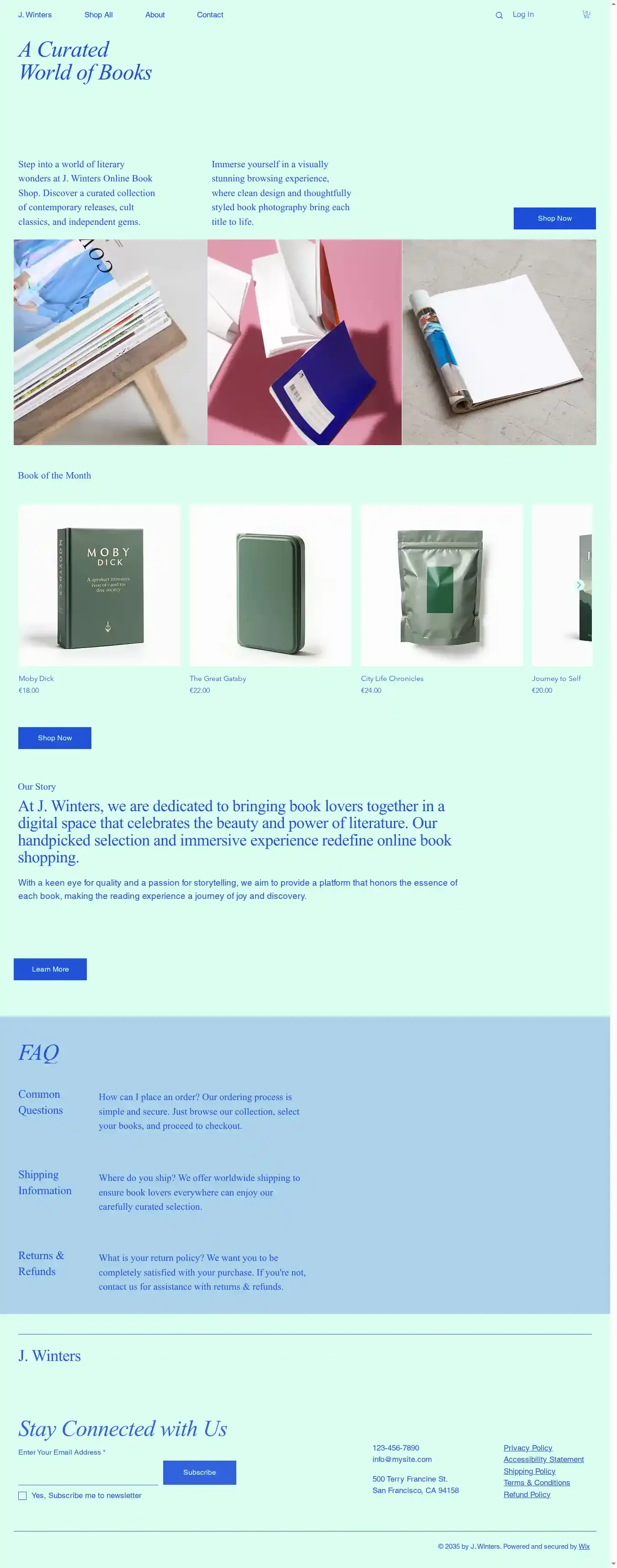 Online Book Shop (Dynamic) home page on desktop