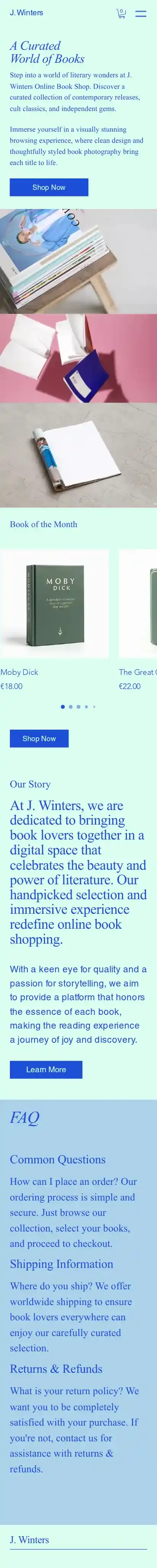 Online Book Shop (Dynamic) home page on mobile