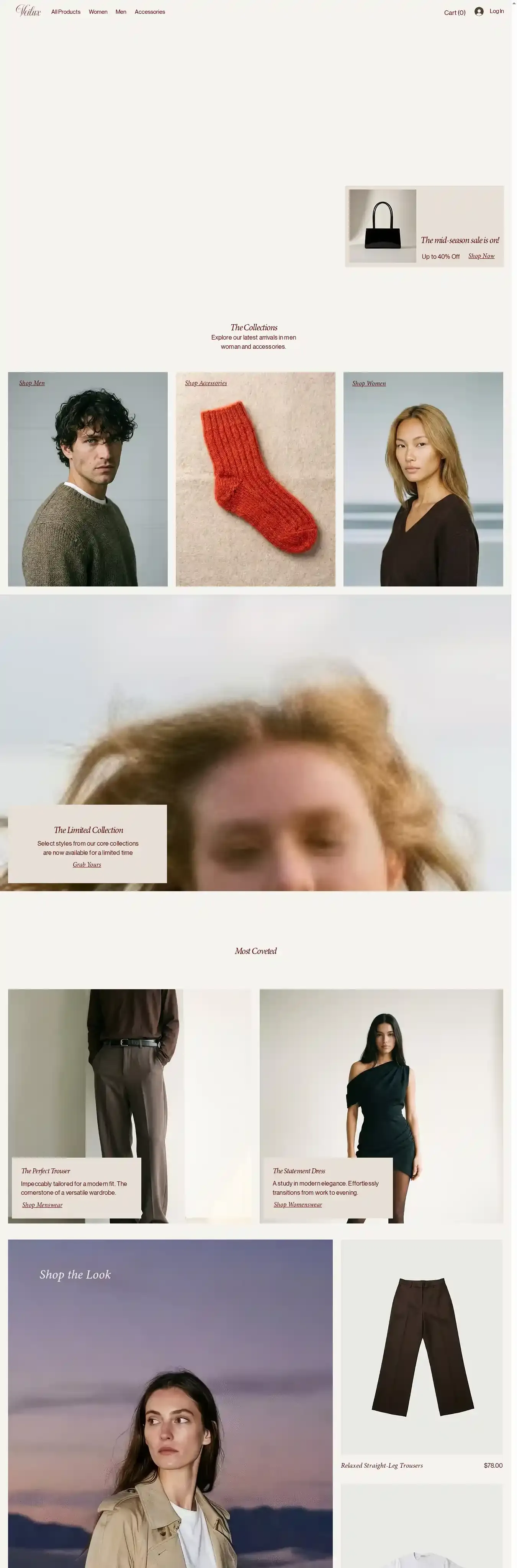 Fashion Store (Clean) home page on desktop