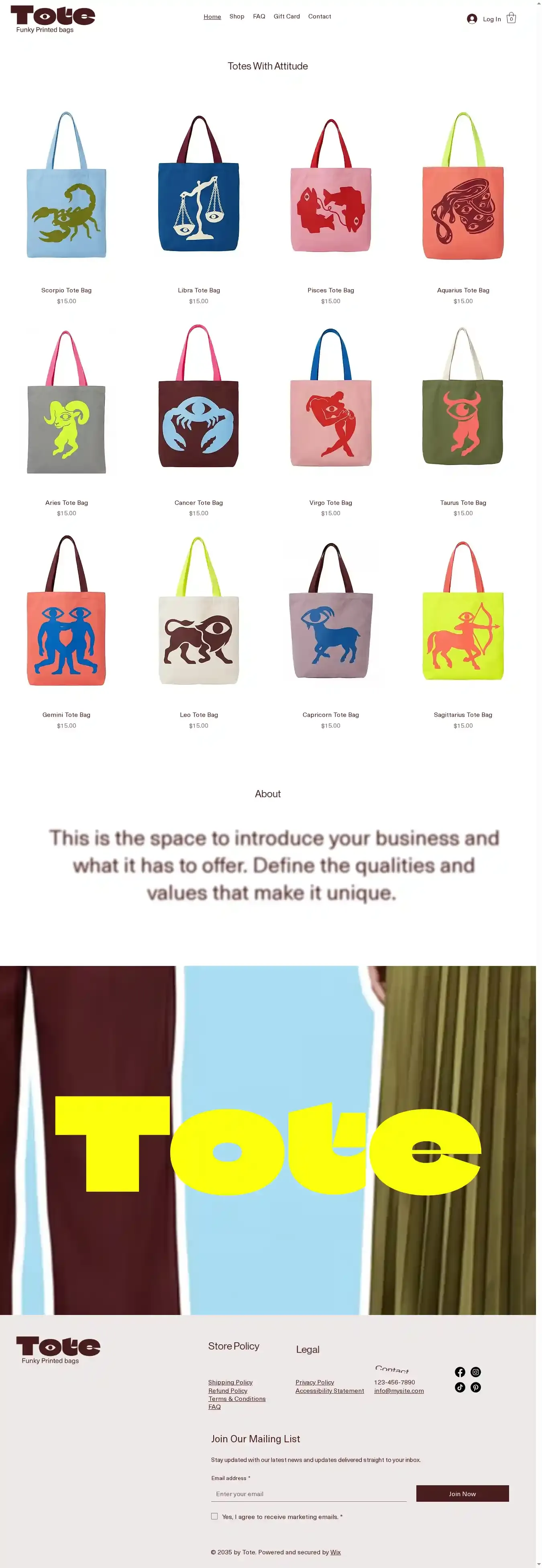Accessories Store (Colorful) home page on desktop
