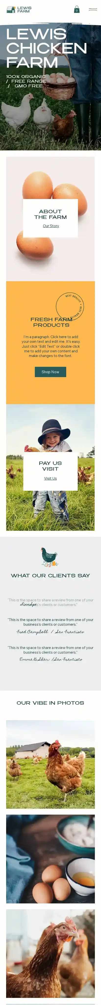 Farm (Rustic) home page on mobile