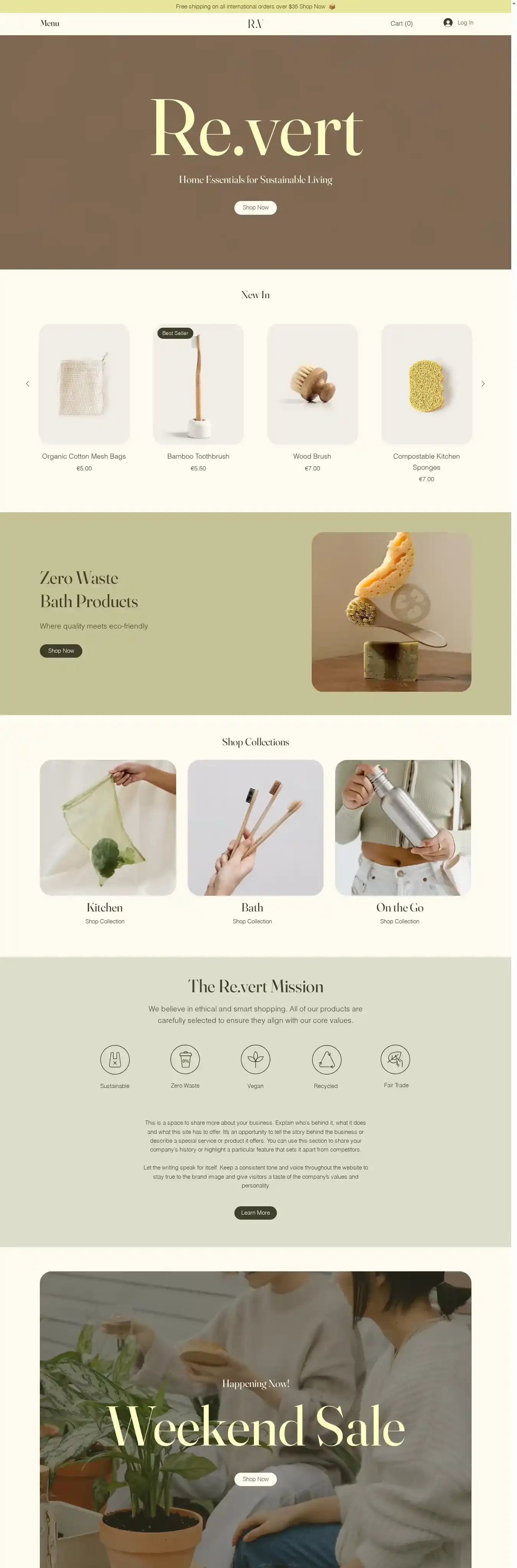 Home Goods Store (Organic) home page on desktop