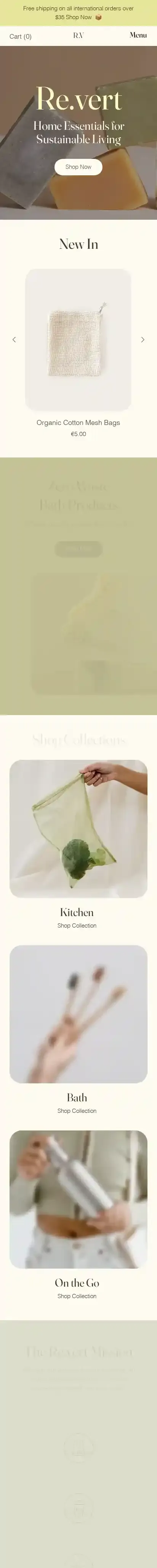 Home Goods Store (Organic) home page on mobile