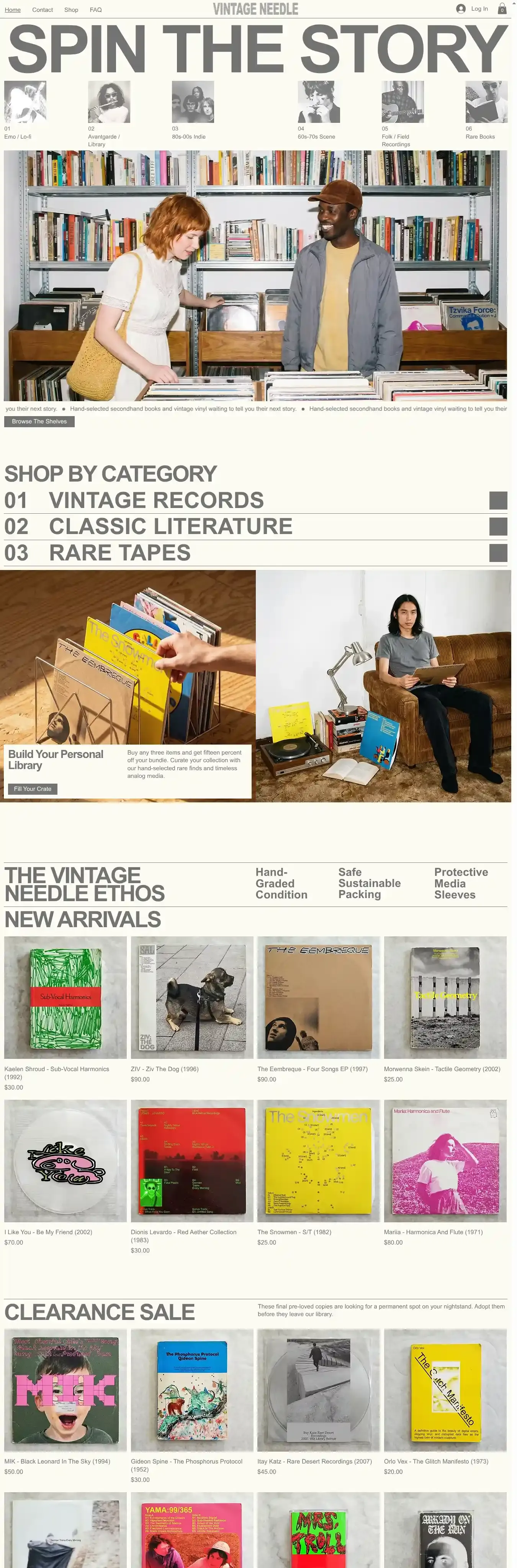 Secondhand Book and Record Store (Cosy) home page on desktop