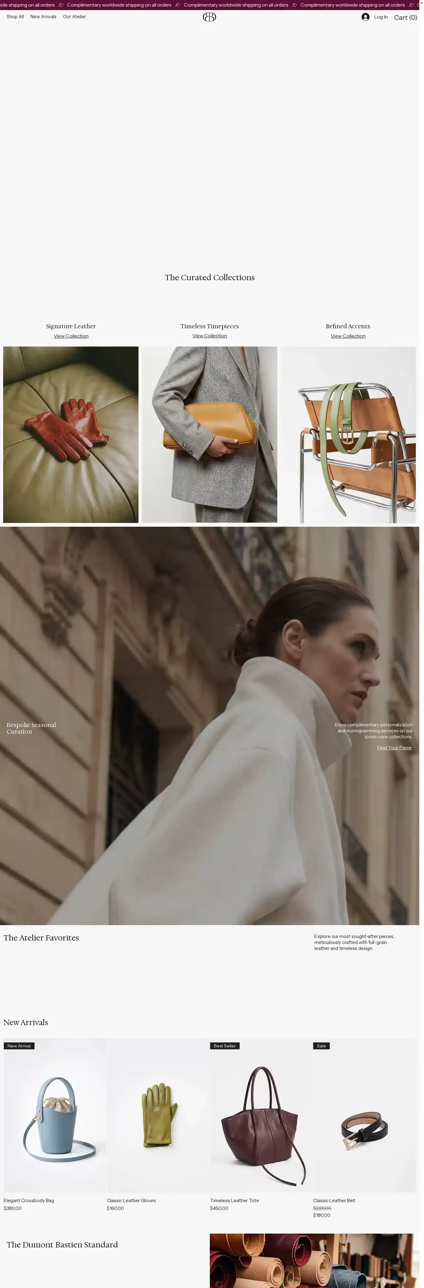 Accessories Store (Elegant) home page on desktop