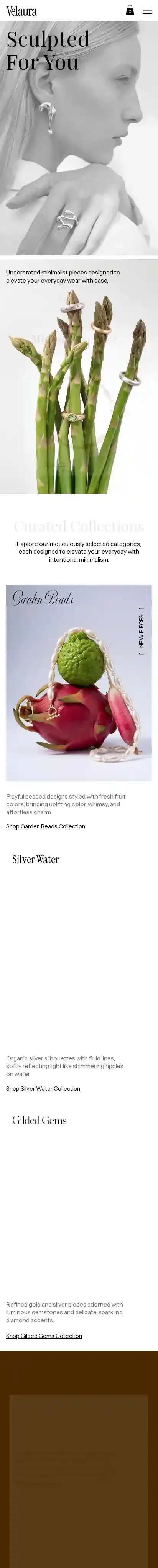 Jewelry Store (Clean) home page on mobile