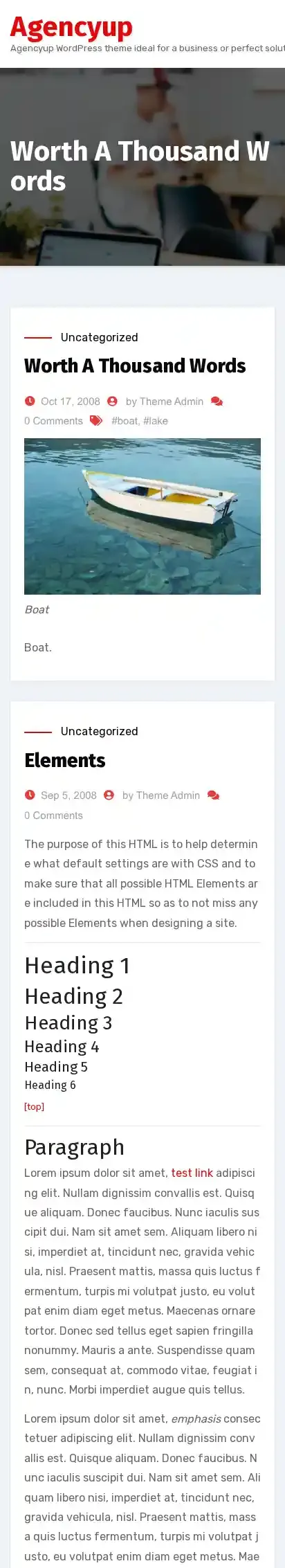 Agencyup home page on mobile