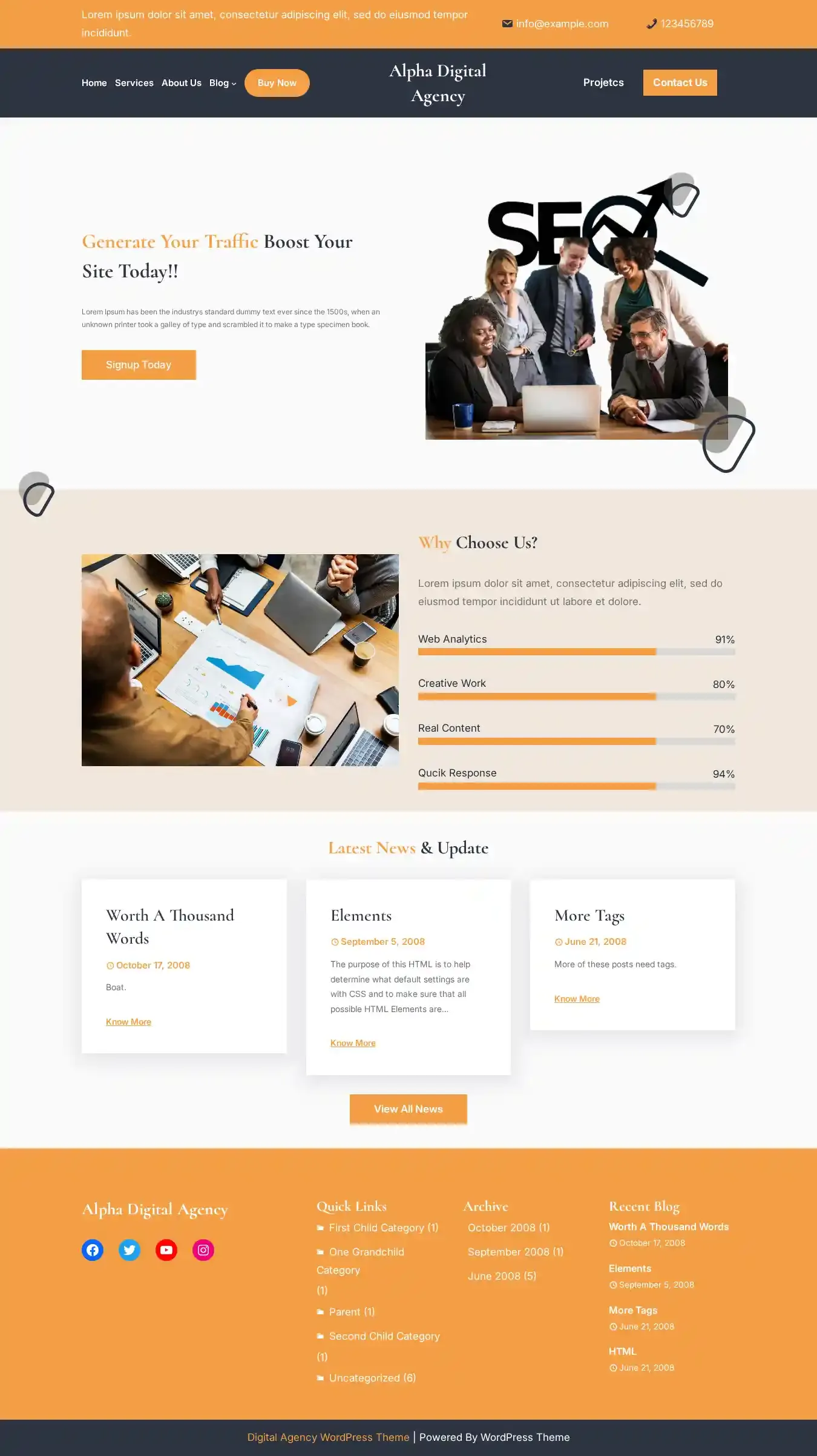 Alpha Digital Agency home page on desktop