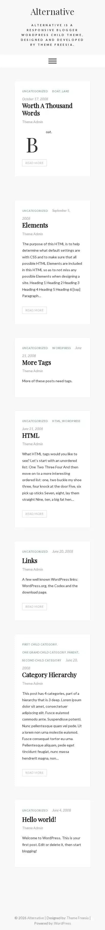 Alternative home page on mobile