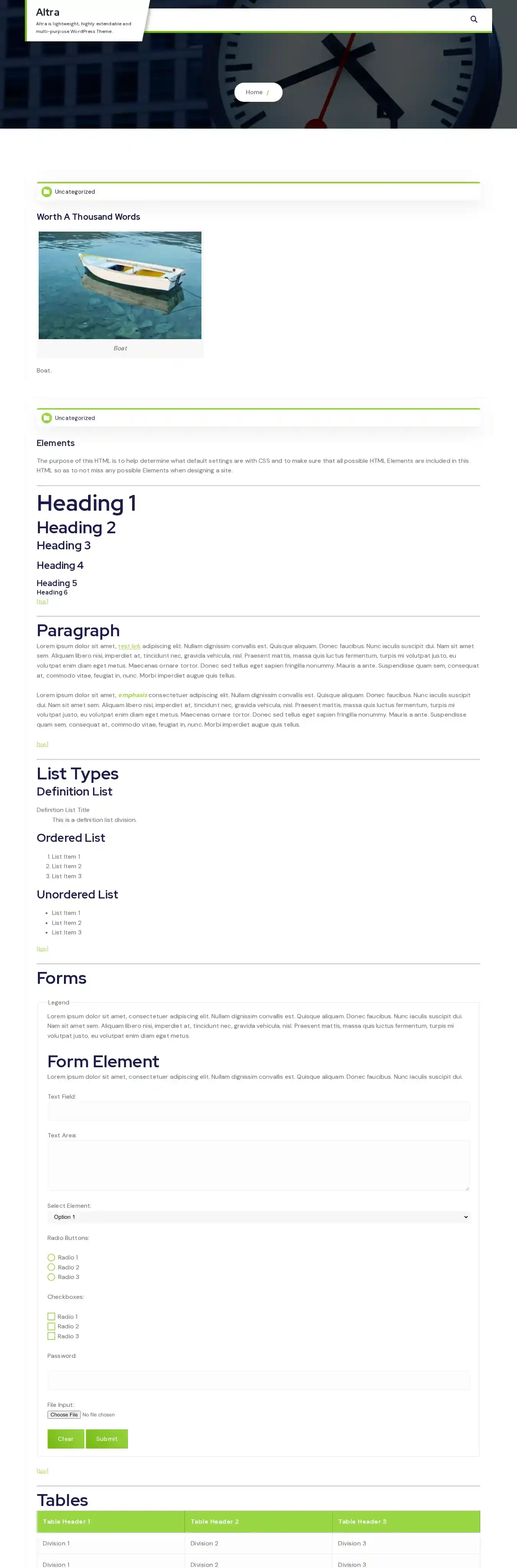 Altra home page on desktop