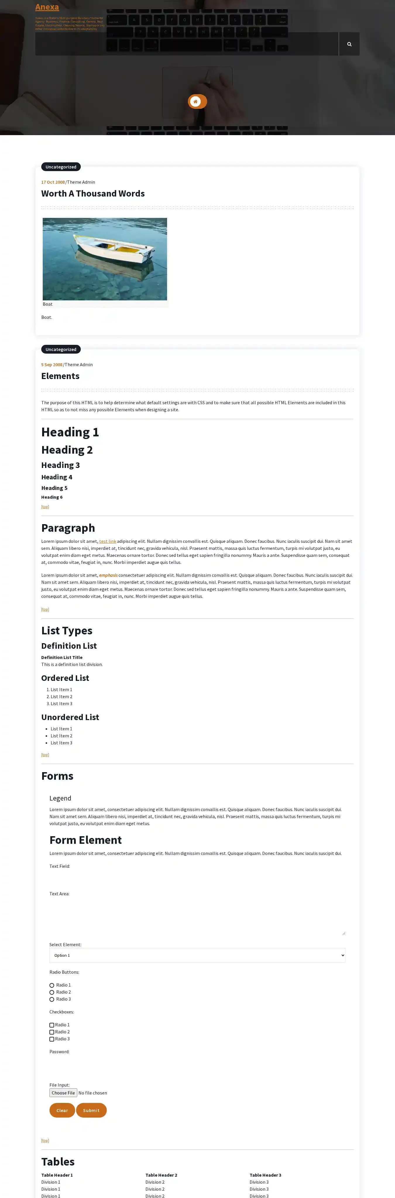 Anexa home page on desktop